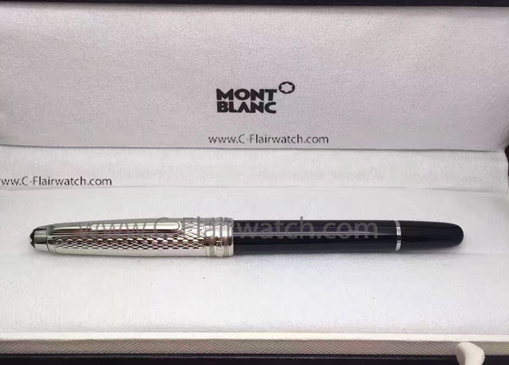 NEW Replica Mont blanc Meisterstuck Fineliner Pen Silver Cap